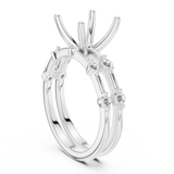 Gold Ring DDLR-441, Princess center stone, White Gold, view 1