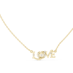 14K Solid Gold Lab Diamond Pendant Necklace, Yellow Gold, view 1