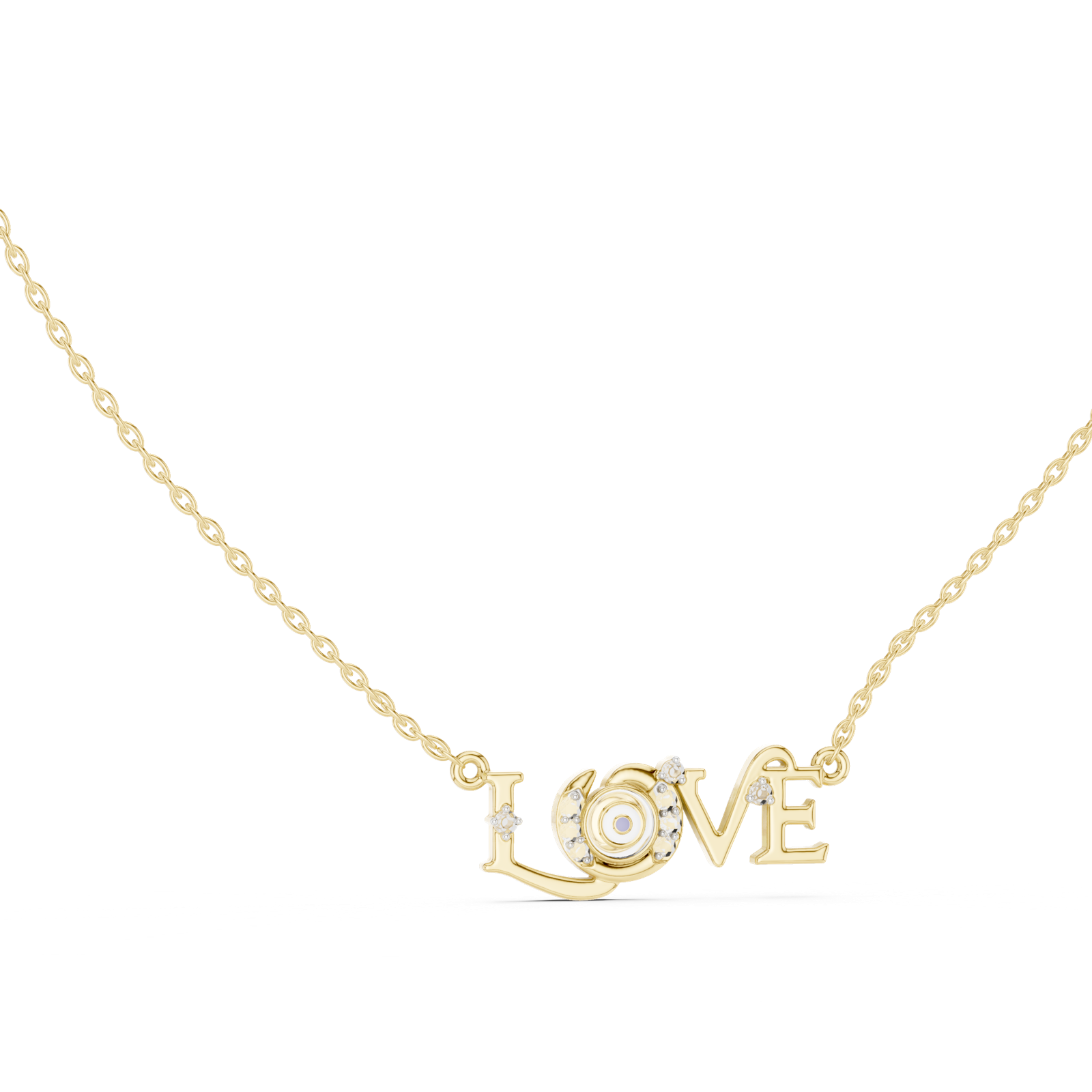 14K Solid Gold Lab Diamond Pendant Necklace, Yellow Gold, view 1