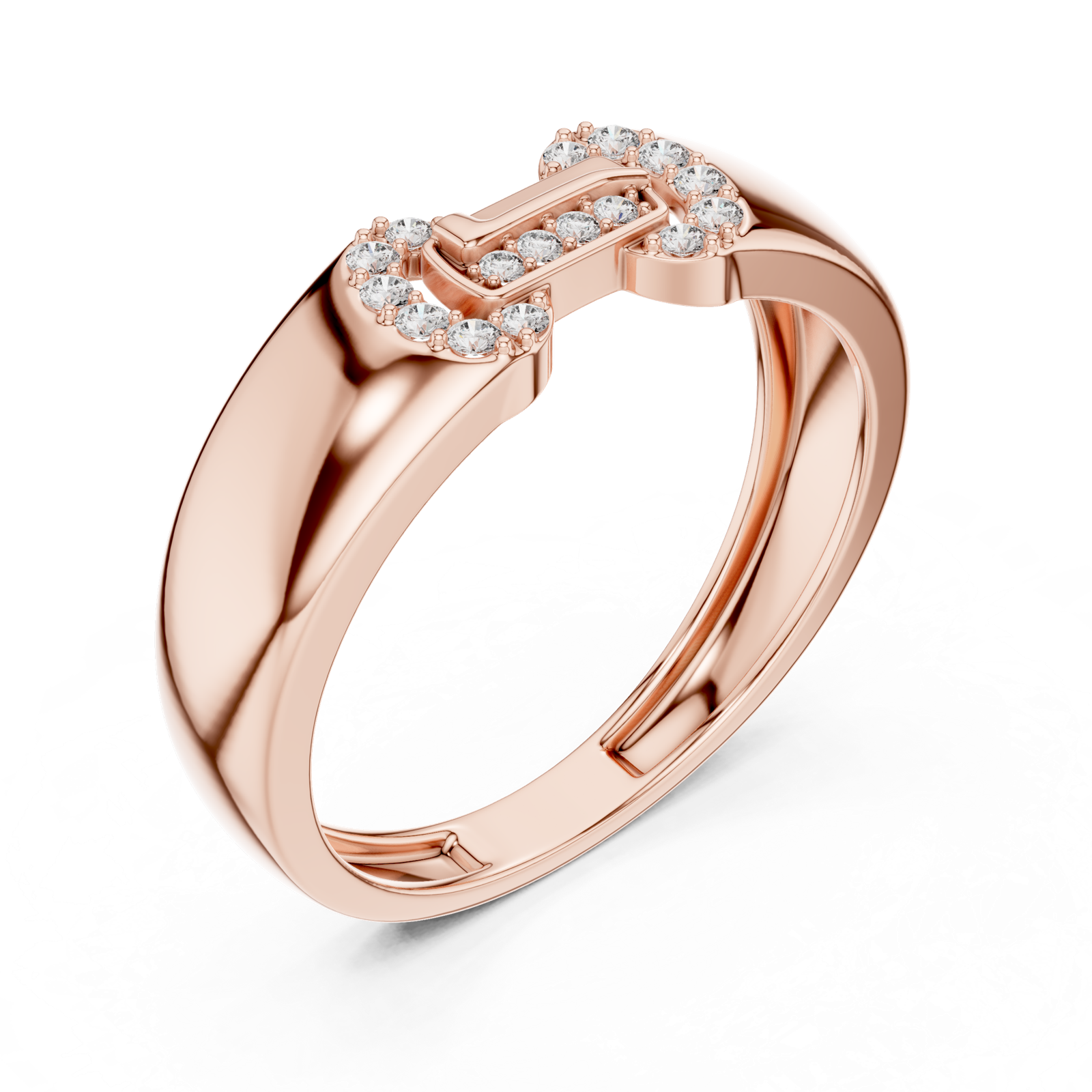 Gold Ring LR-01 (33), Rose Gold, view 2