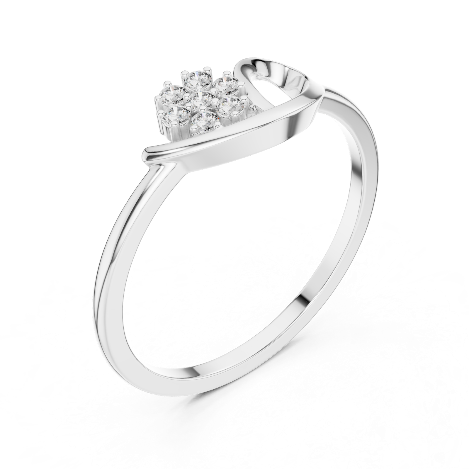 Gold Ring DR-6226, White Gold, view 2