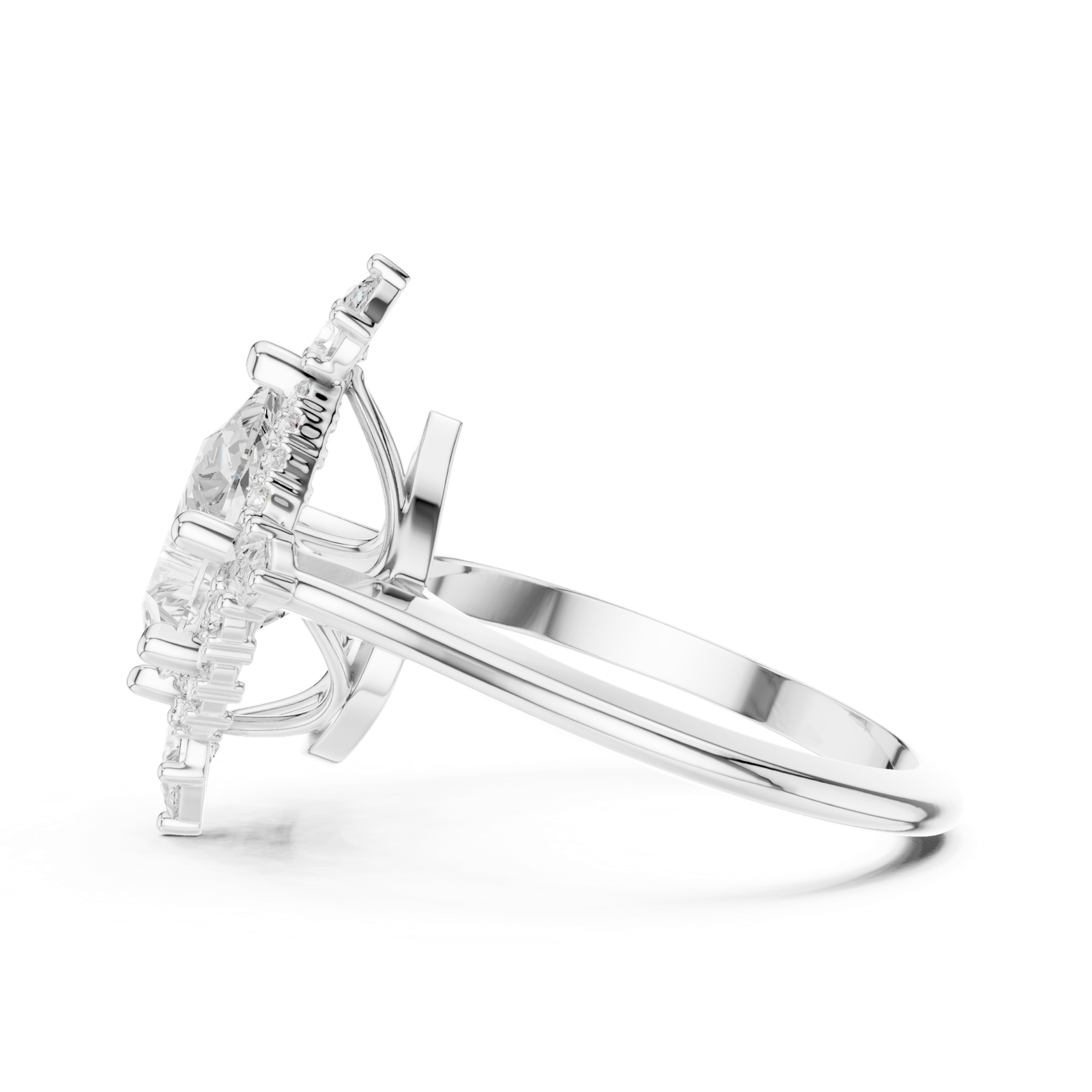 Gold Ring DDLR-337, White Gold, view 3