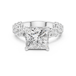 Gold Ring DDLR-087, Princess center stone, White Gold, view 4