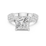 Gold Ring DDLR-087, Princess center stone, White Gold, view 4