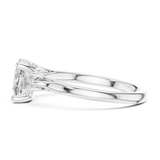 Gold Ring DDLR-164, Cushion center stone, White Gold, view 3