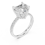 Gold Ring DDLR-259, Heart center stone, White Gold, view 2