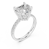 Gold Ring DDLR-259, Heart center stone, White Gold, view 2
