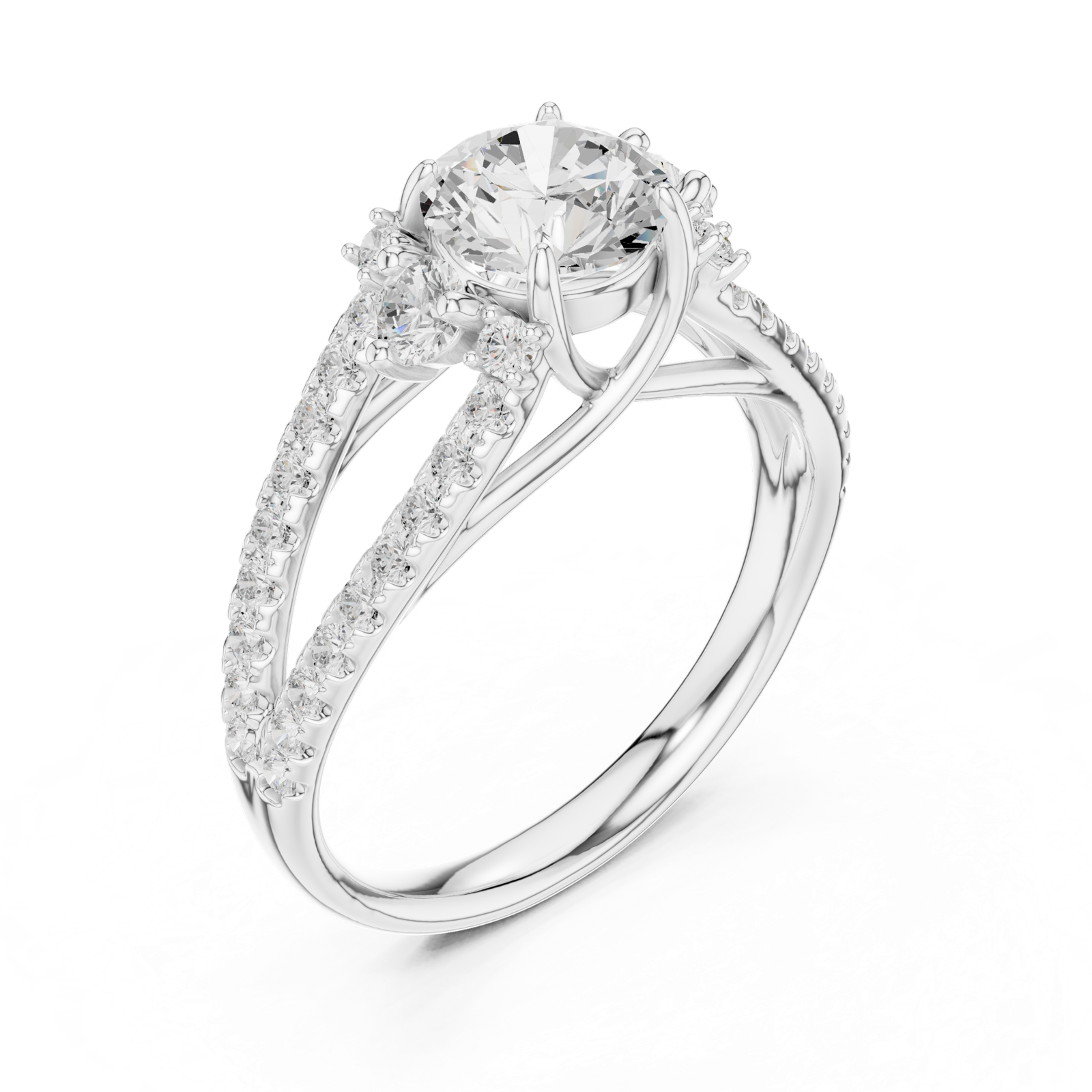 Gold Ring DDLR-794, White Gold, view 2