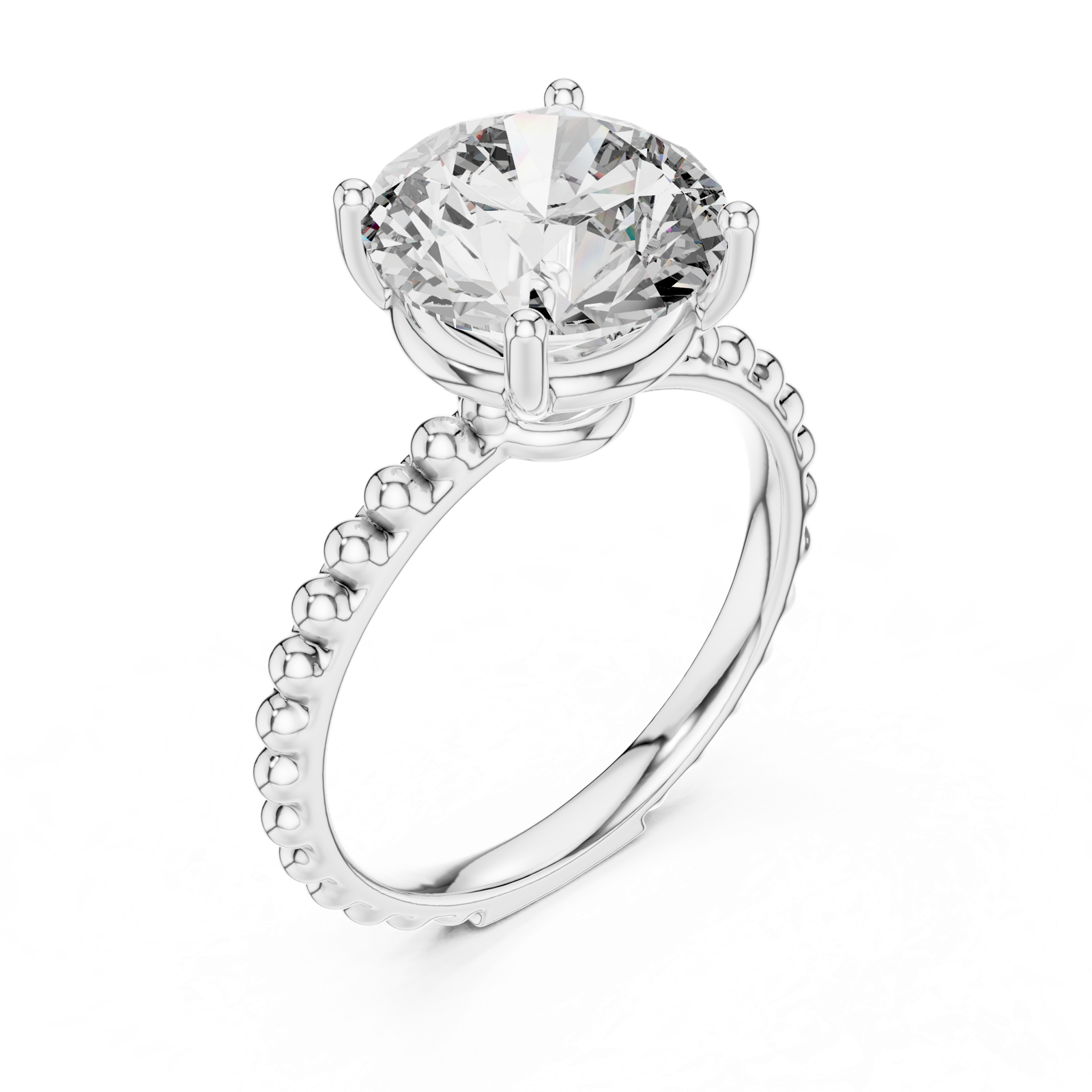 Gold Ring LR-0028, White Gold, view 2