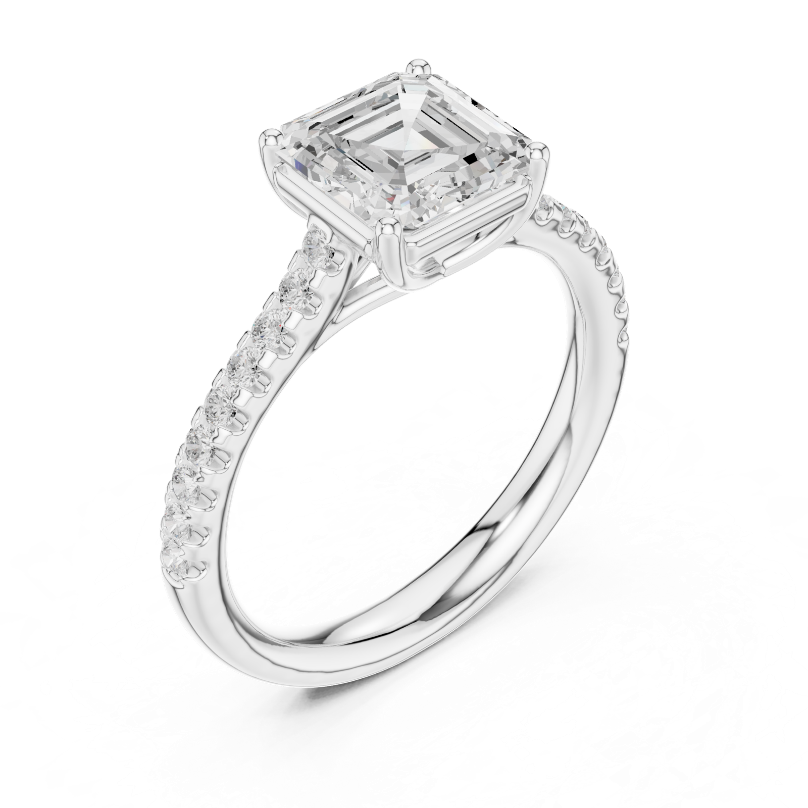 Gold Ring DDLR-730, White Gold, view 2