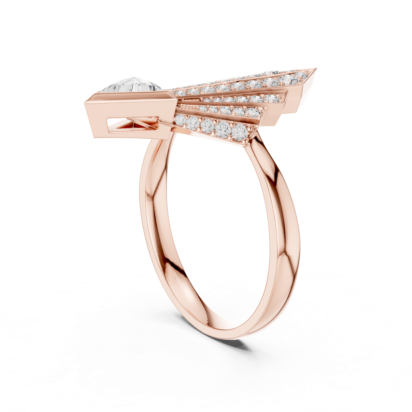 Gold Ring 00001L (42), Rose Gold, view 1