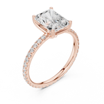 Gold Jewelry L36-16, Radiant center stone, Rose Gold, view 2