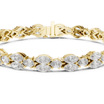 14K Solid Gold Lab Diamond Bracelet, Yellow Gold, view 4