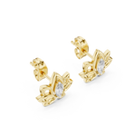 Gold Earrings 12-10019@E, Yellow Gold, view 2