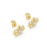 Gold Earrings 12-10019@E, Yellow Gold, view 2