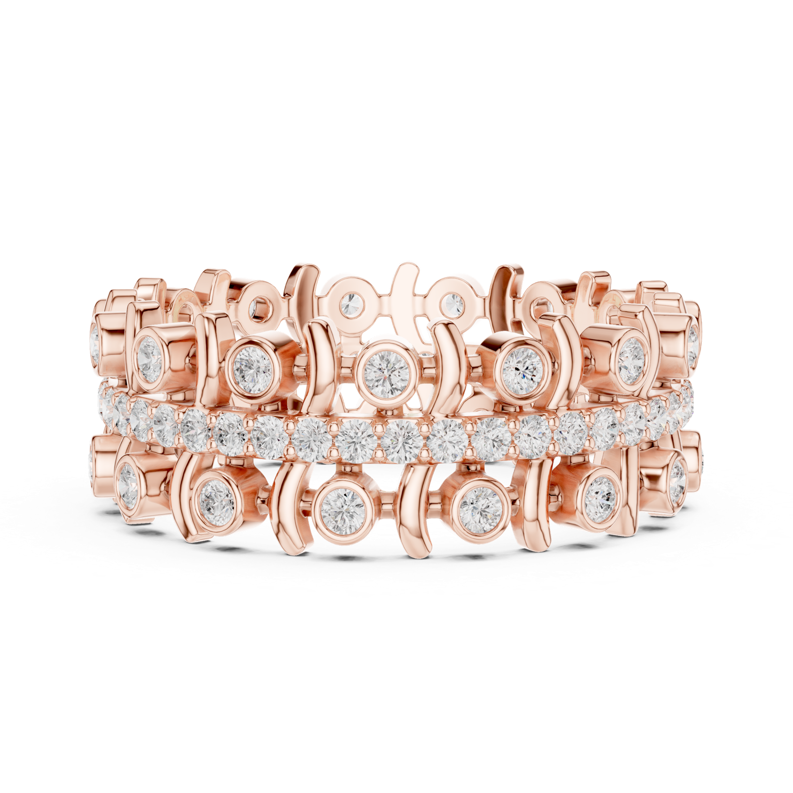 Gold Ring R43, Rose Gold, view 3