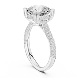 Gold Ring DDLR-260, Cushion center stone, White Gold, view 1