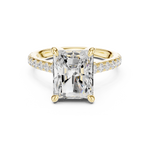 Gold Ring DDLR-250, Radiant center stone, Yellow Gold, view 4