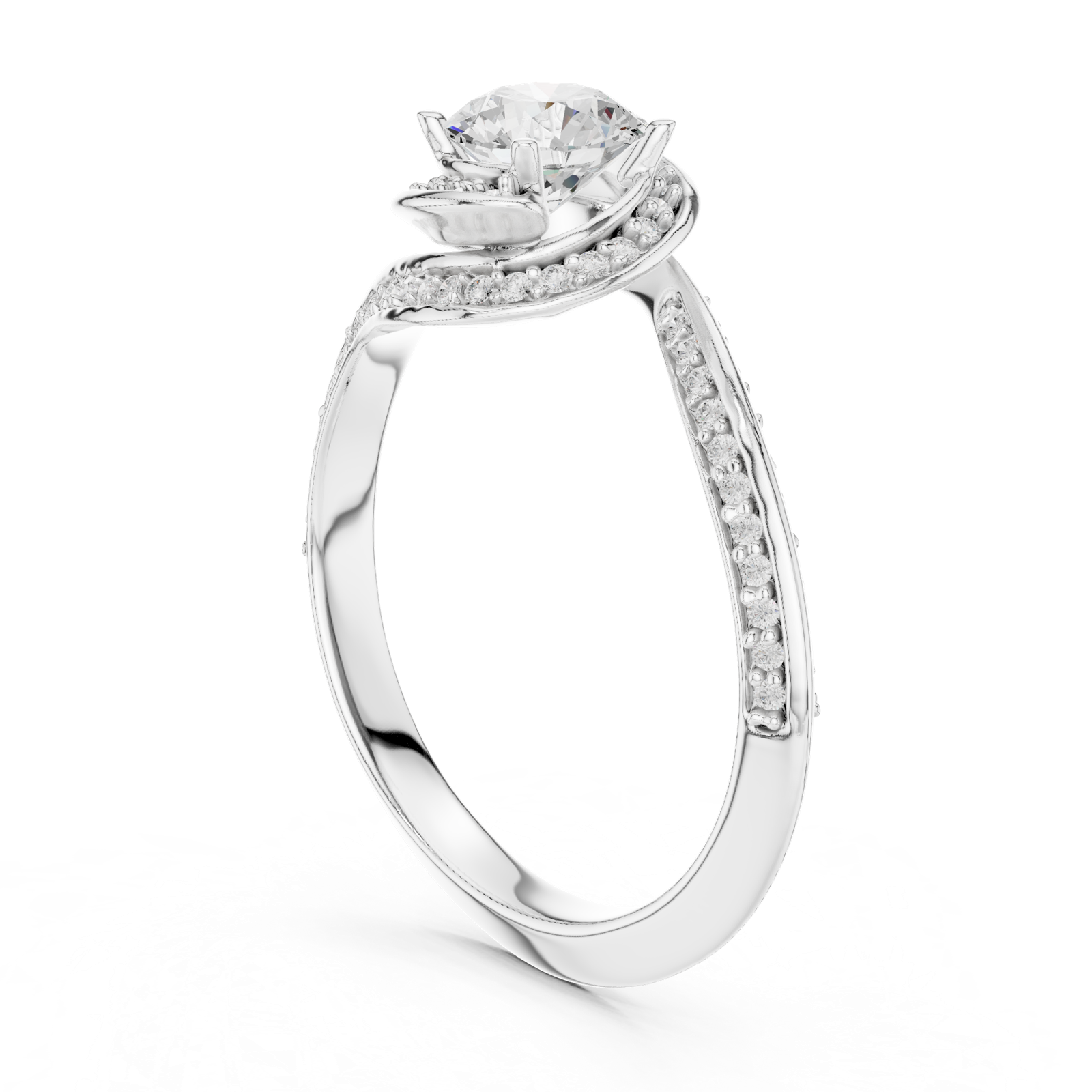 Gold Ring LR-0279, White Gold, view 1