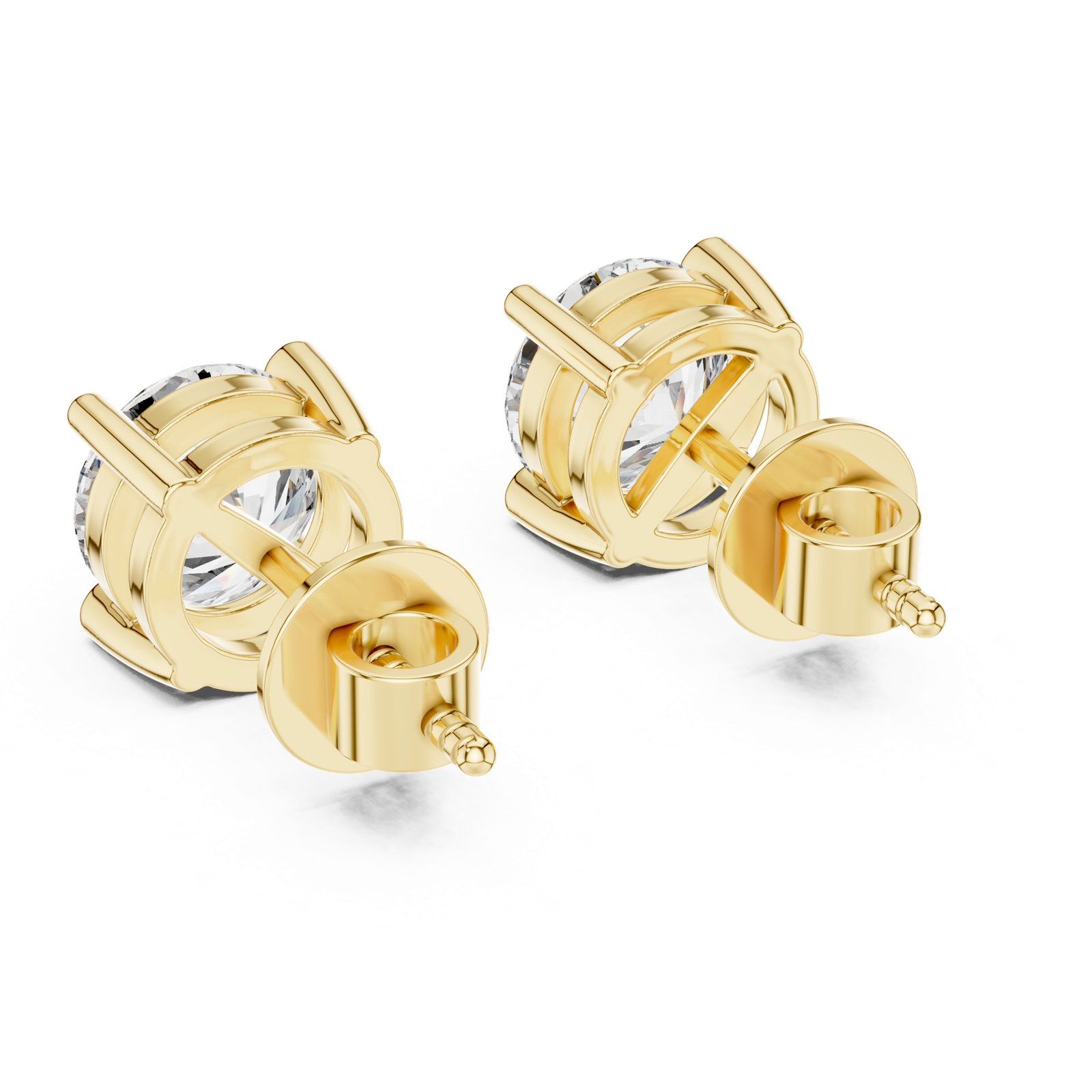 Gold Earrings ER-0016, Yellow Gold, view 3