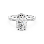Gold Jewelry L36-16, Oval center stone, White Gold, view 4