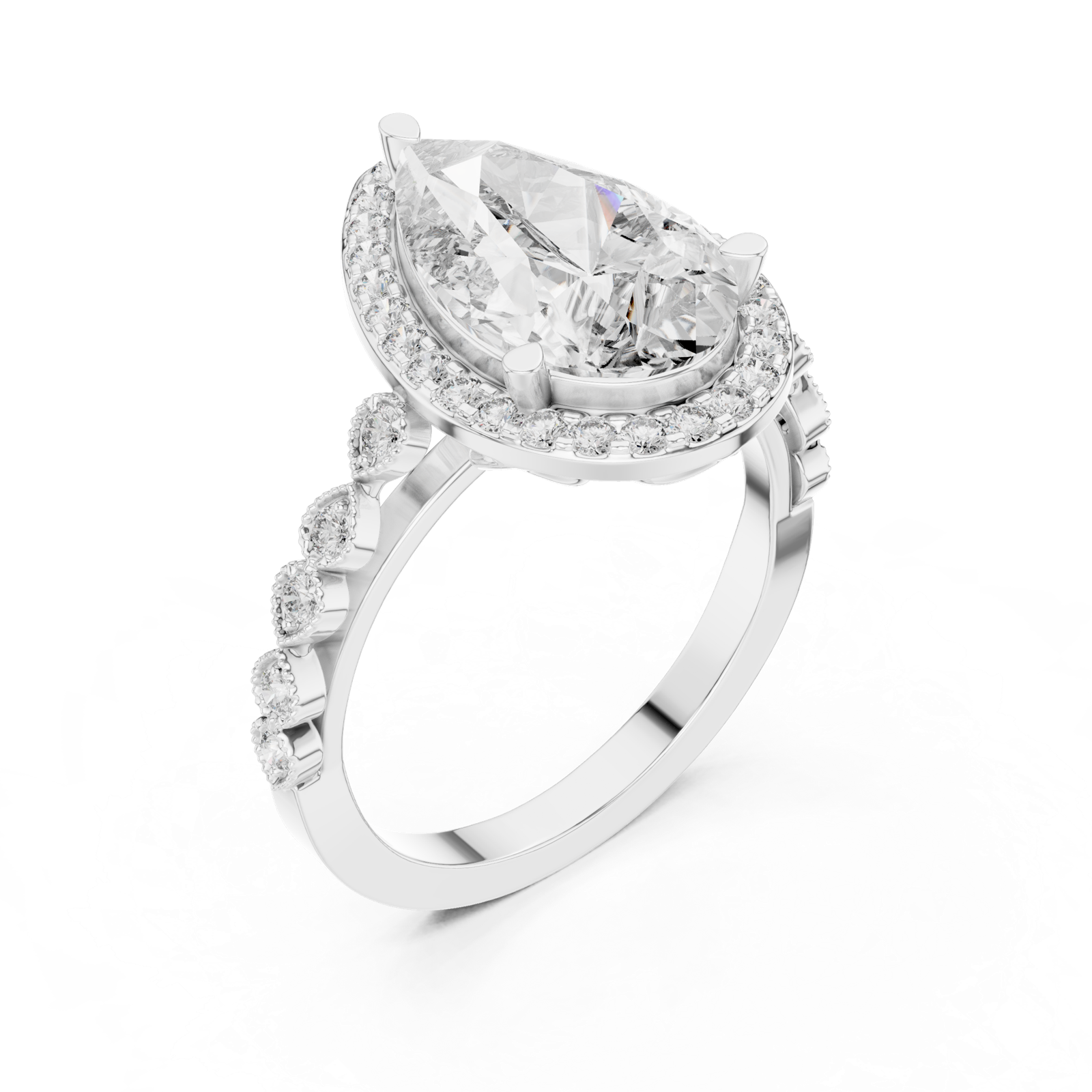 Gold Ring DDLR-186, White Gold, view 2