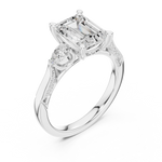 Gold Ring DDLR-284, Emerald center stone, White Gold, view 2