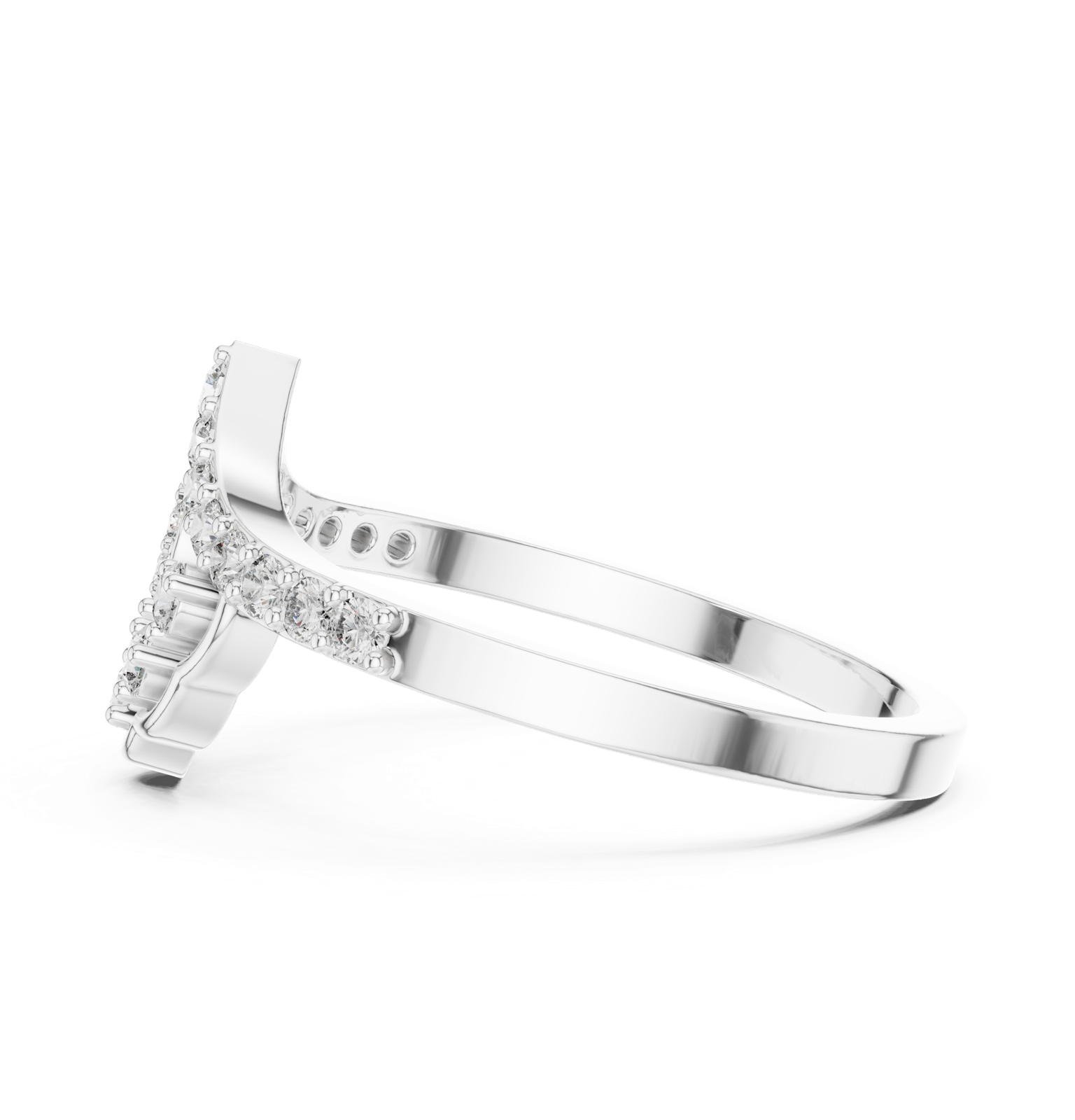Gold Ring ALR-164, White Gold, view 3