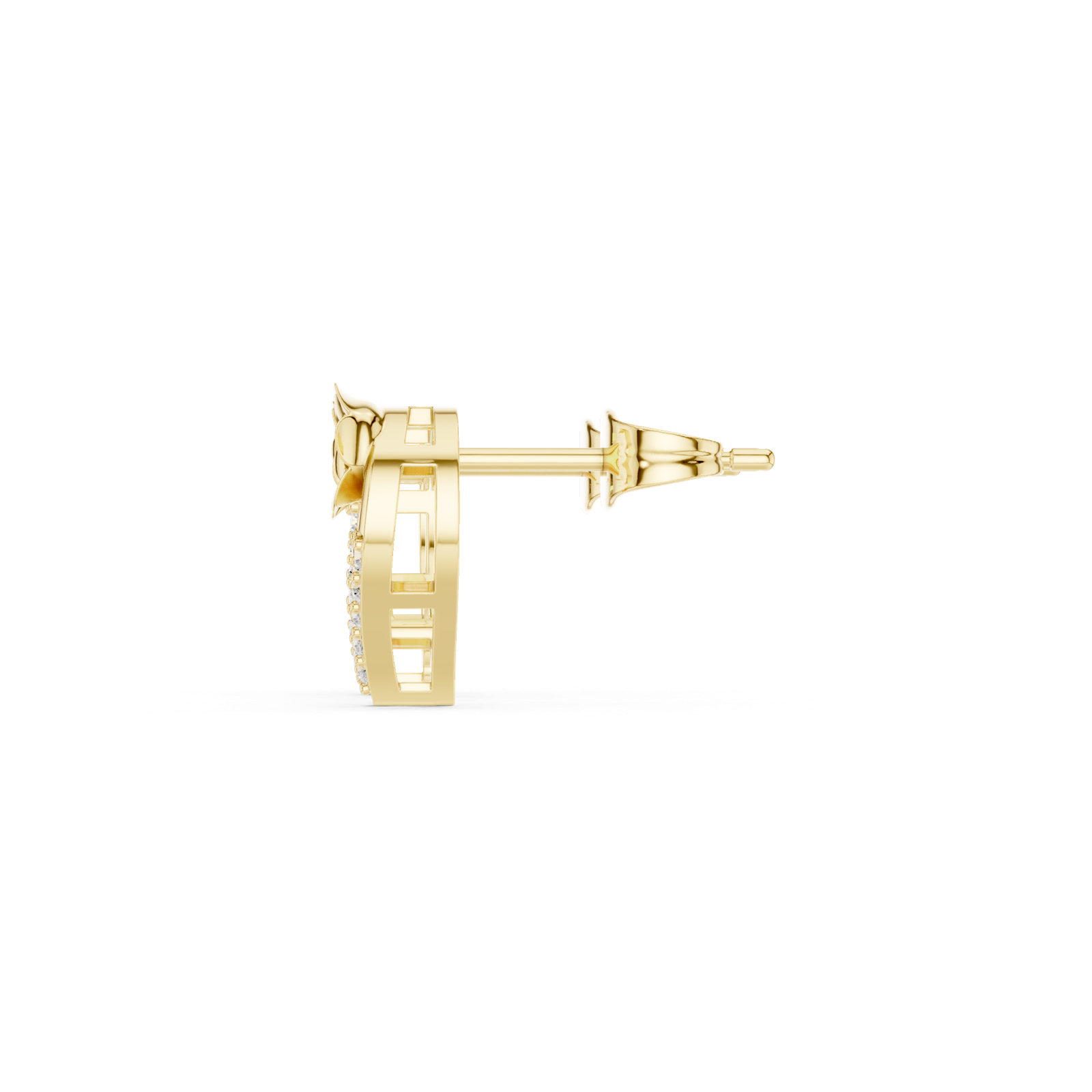 Gold Earrings ALJER-515, Yellow Gold, view 3