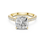 14K Solid Gold Lab Diamond Solitaire Ring, Yellow Gold, view 4