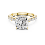 14K Solid Gold Lab Diamond Solitaire Ring, Yellow Gold, view 4