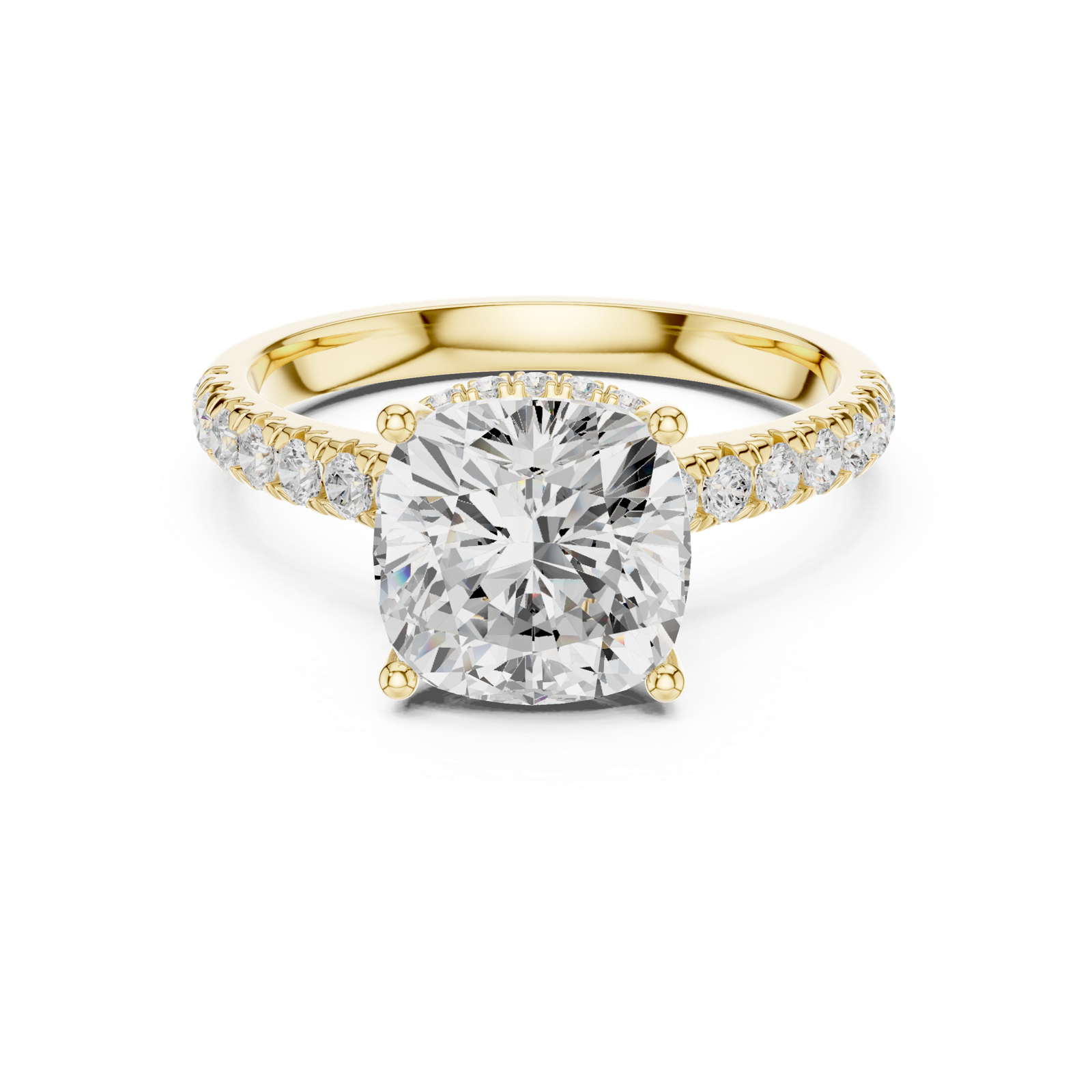 14K Solid Gold Lab Diamond Solitaire Ring, Yellow Gold, view 4