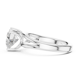 Gold Jewelry L36-7, Heart center stone, White Gold, view 3