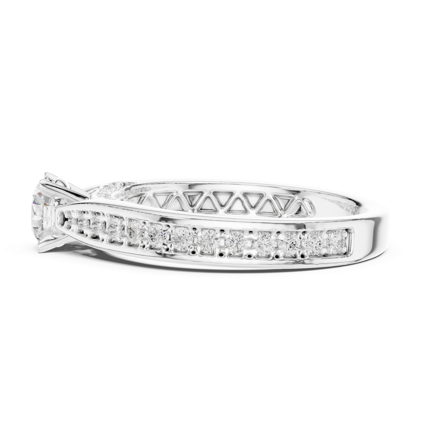 Gold Ring LR-0311, White Gold, view 3