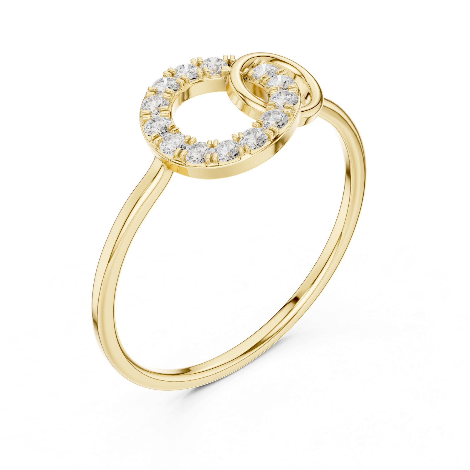 Gold Ring HLR-201, Yellow Gold, view 2