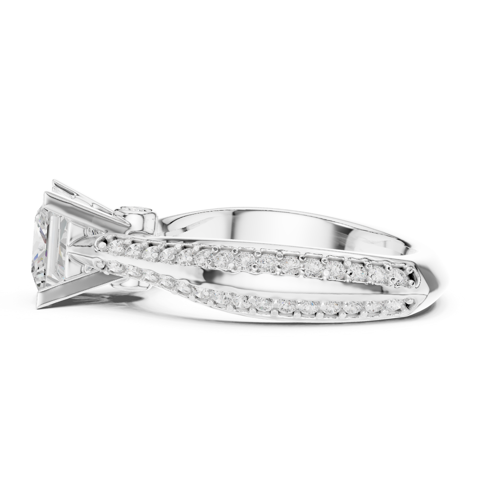 Gold Ring LR-0280, White Gold, view 3