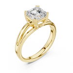 Gold Jewelry L36-7, Asscher center stone, Yellow Gold, view 2