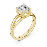 Gold Jewelry L36-7, Asscher center stone, Yellow Gold, view 2