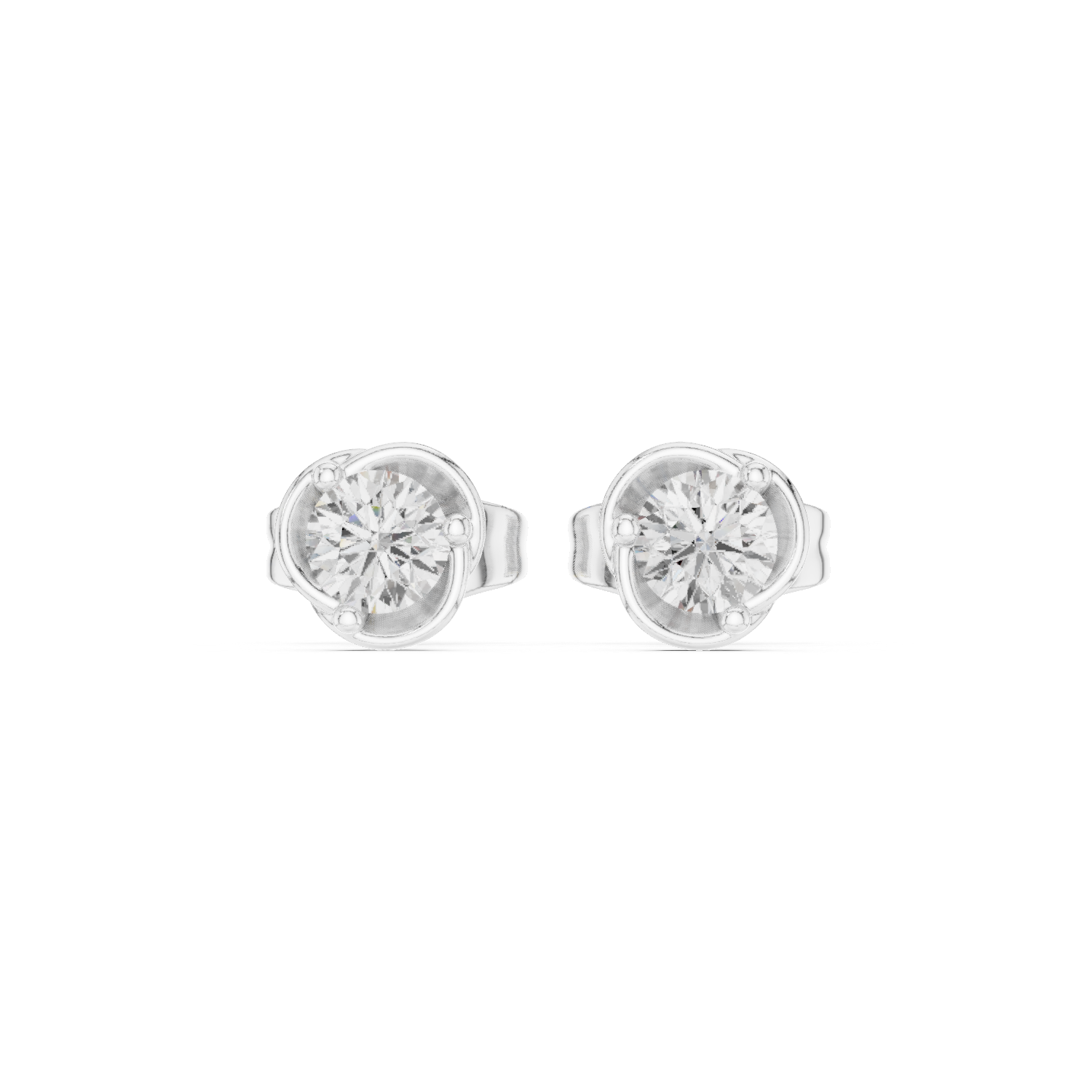 Gold Earrings SBER(53), White Gold