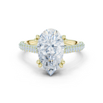 Gold Ring DDLR-260, Pear center stone, Yellow Gold
