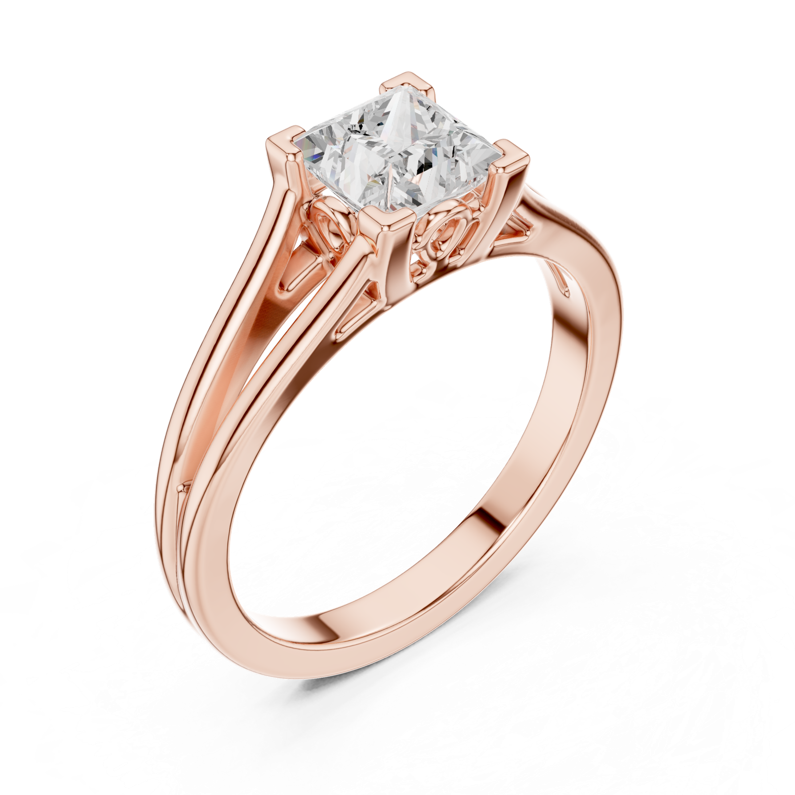 Gold Ring DDLR-892, Rose Gold, view 2