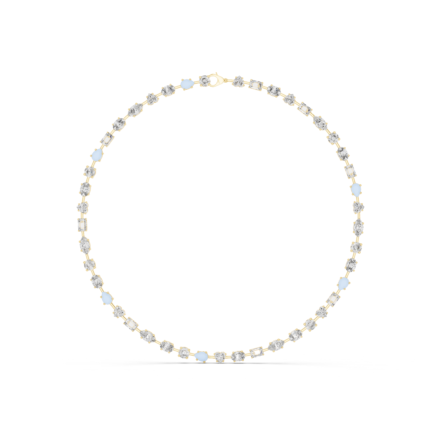 14K Solid Gold Lab Diamond Tennis Necklace, Yellow Gold, view 0