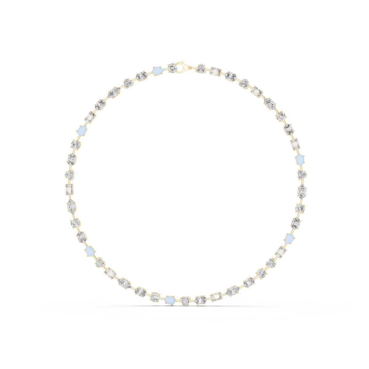 14K Solid Gold Lab Diamond Tennis Necklace, Yellow Gold, view 0