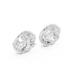 Gold Earrings 12-10011@E, White Gold, view 3