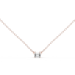 14K Solid Gold Lab Diamond Solitaire Pendant Necklace, Rose Gold