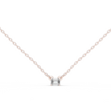 14K Solid Gold Lab Diamond Solitaire Pendant Necklace, Rose Gold