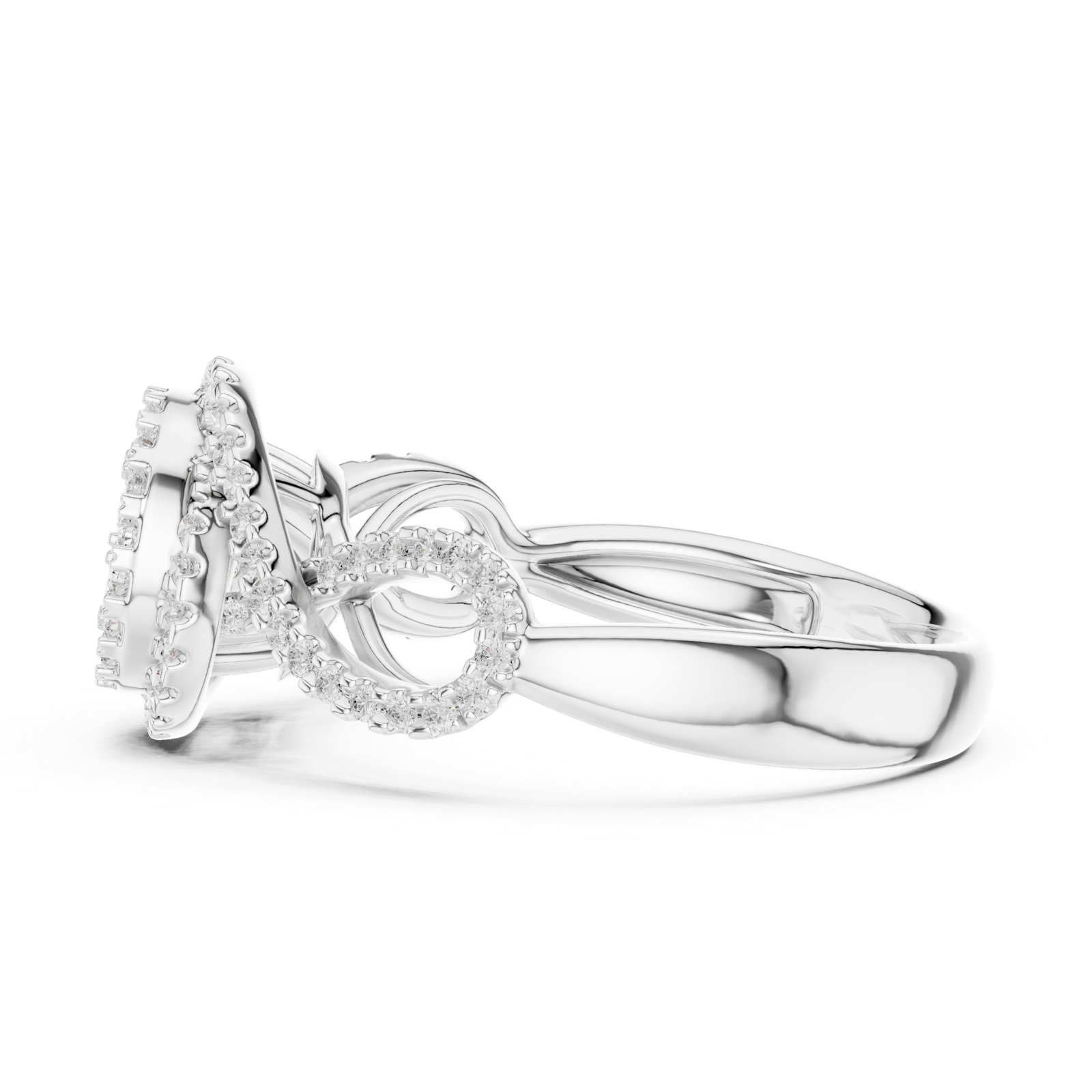 Gold Ring DDLR-757, White Gold, view 3