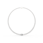 14K Solid Gold Lab Diamond Tennis Necklace, White Gold