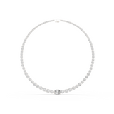14K Solid Gold Lab Diamond Tennis Necklace, White Gold