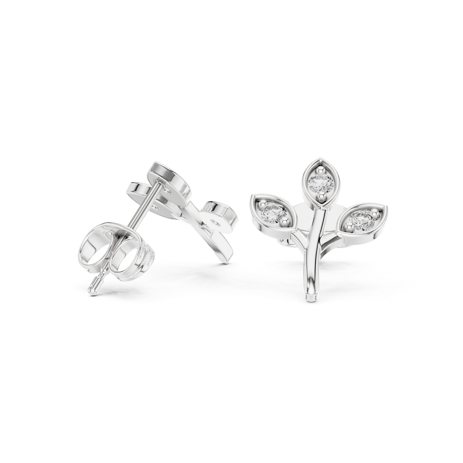 Gold Earrings 9-10093E, White Gold